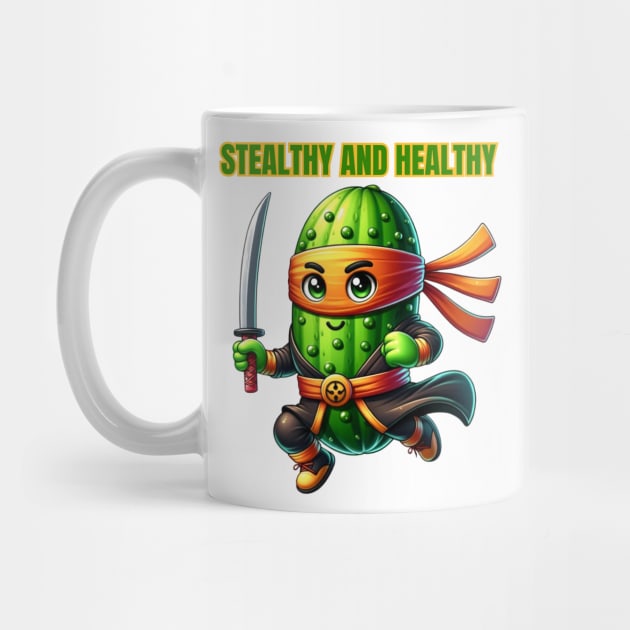 Ninja Cucumber - Stealthy and Healthy Fitness Tee by vk09design